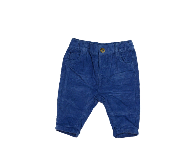 Modré manšestrové kalhoty s podšívkou Next