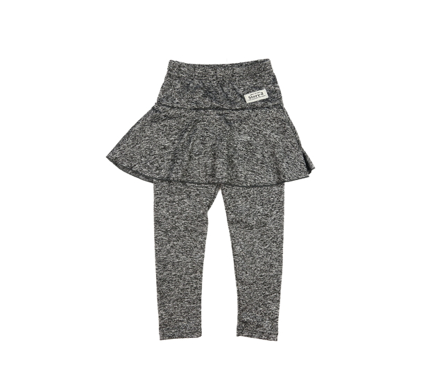 Šedé melírované legíny se sukní 