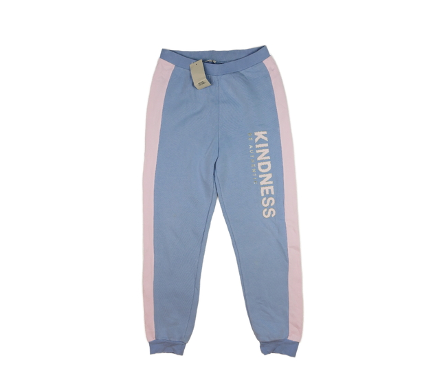 Nové modré tepláky s růžovým pruhem River Island 