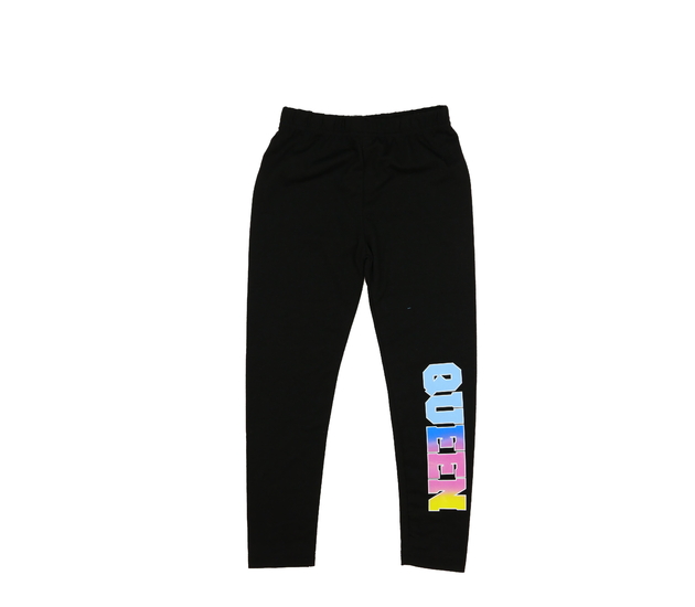 Černé slabé legíny s barevným nápisem 