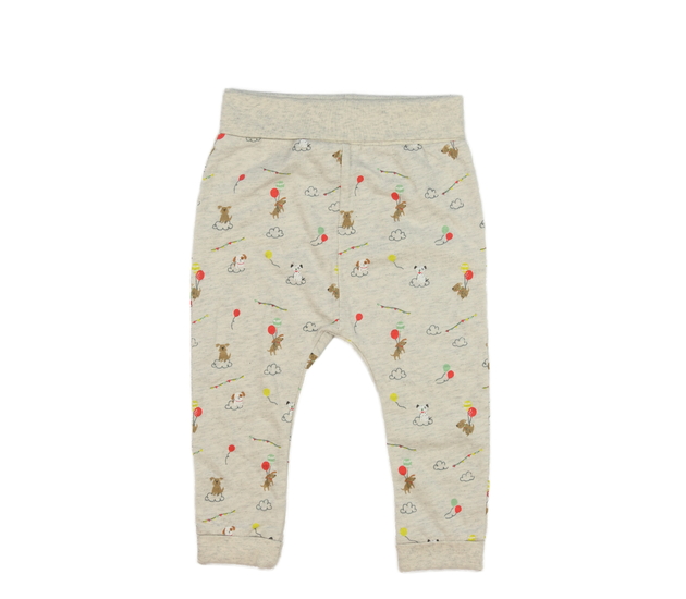 Šedé melírované tepláčky s pejsky 