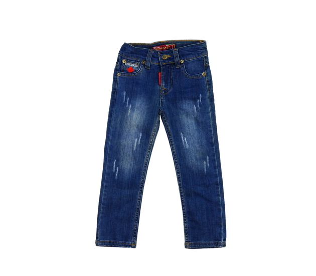 Tmavě modré trhané rifle 