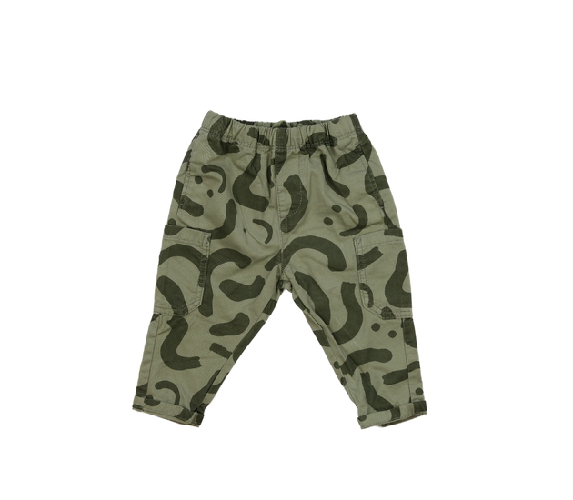 Olivově zelené vzorované kalhoty Next