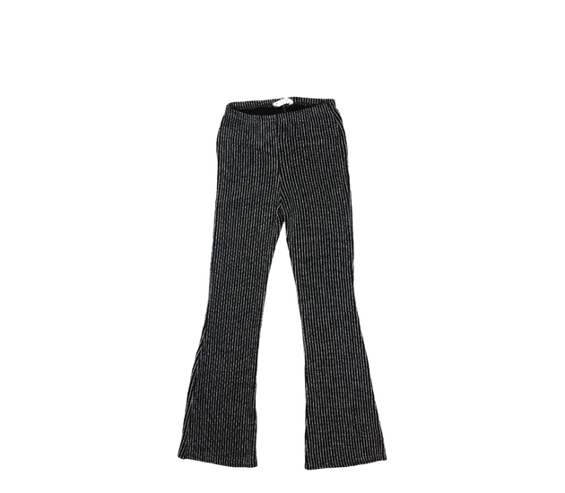 Černé lesklé zvonové legíny 