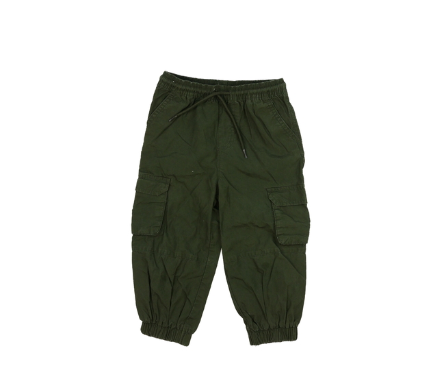 Tmavě zelené slabší kalhoty 