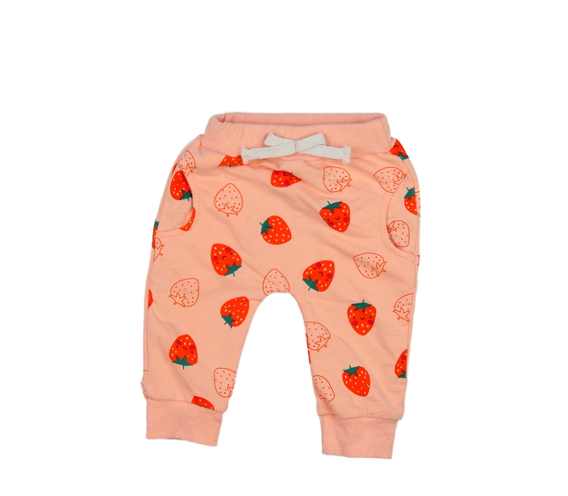 Růžové tepláčky s jahodami 