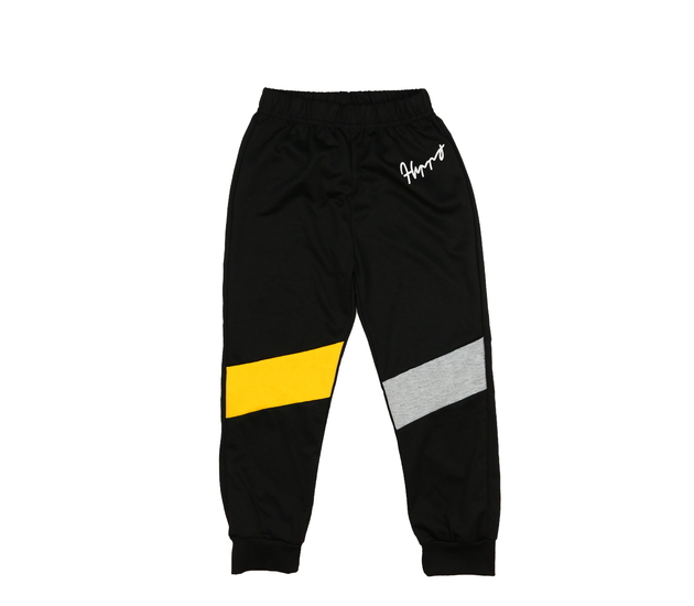 Černé tepláky s barevnými detaily 