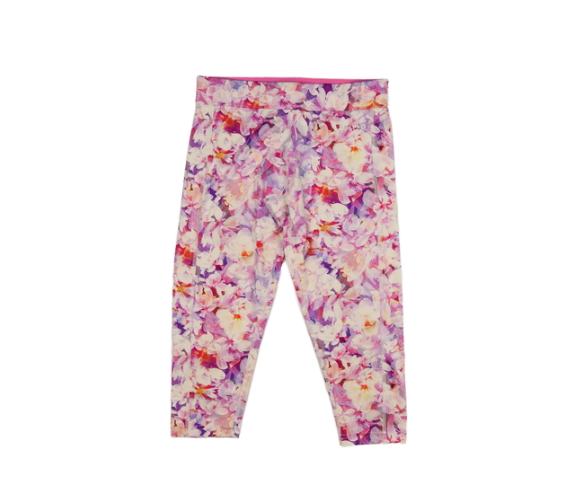 Světlé květinové legíny ke kolenům 