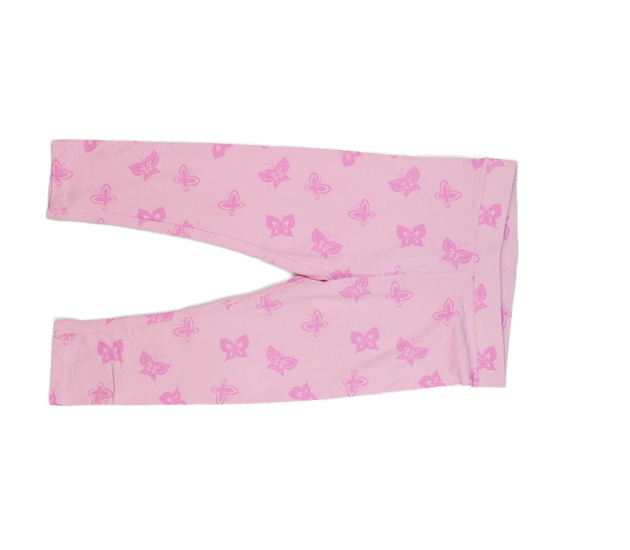 Růžové 3/4 legíny s motýlky 
