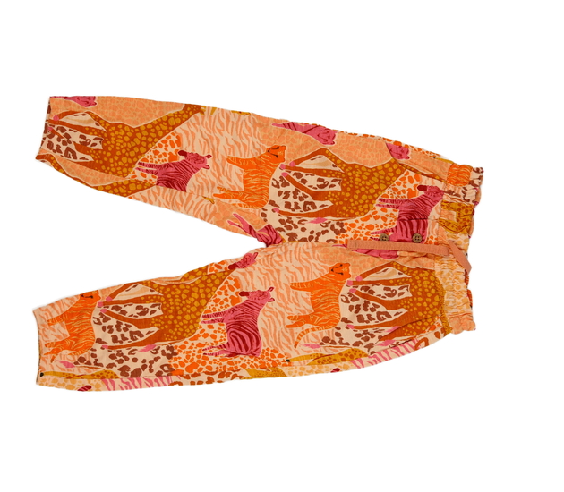 Oranžové tepláčky se zvířátky 