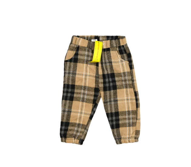 Nové hnědé pruhované tepláčky 