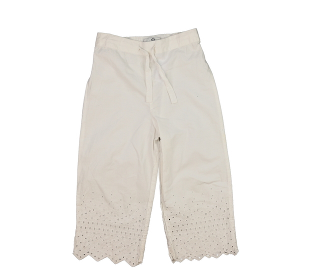 Bílé zdobné letní kalhoty M&S