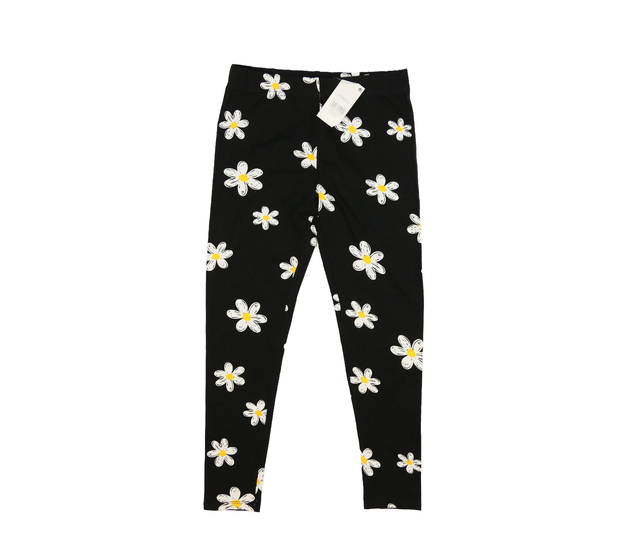 Nové černé legíny s květinami 