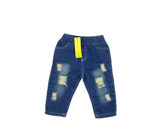 Nové trhané modré rifle 