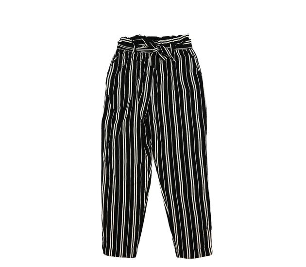 Černo-bílé pruhované vzdušné kalhoty H&M