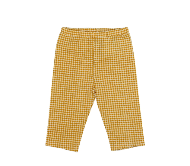 Kostkované žluté volné kalhoty Next