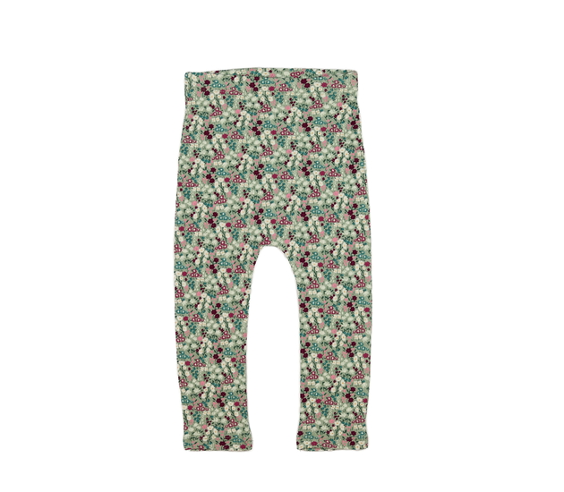 Zelené květinové legíny 