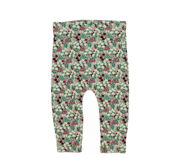 Zelené květinové legíny 