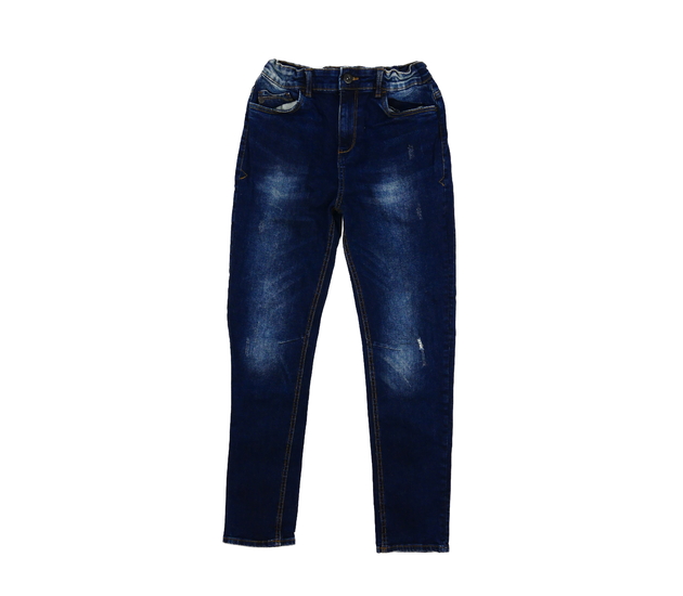 Tmavě modré trhané skinny rifle Primark 