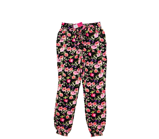 Nové černé květinové vzdušné kalhoty Primark 