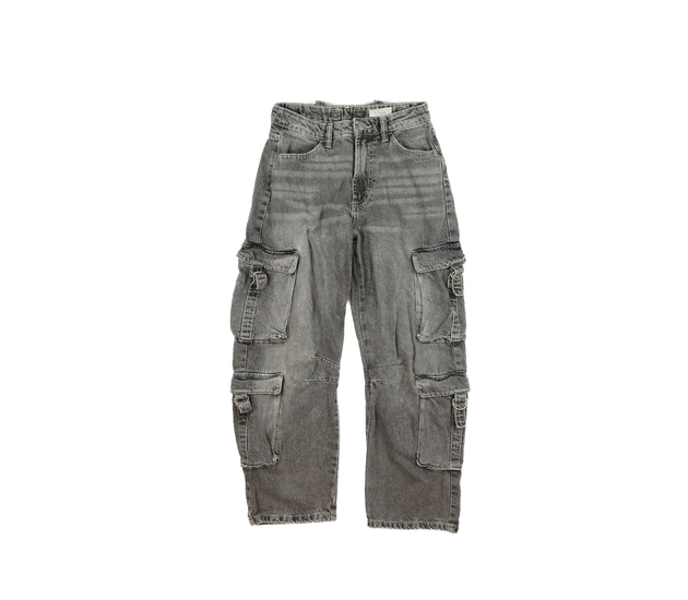 Šedé stylové dole rozšířené rifle Primark 