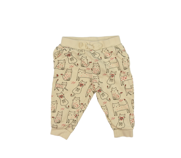 Hnědé tepláky s kočičkami Mothercare