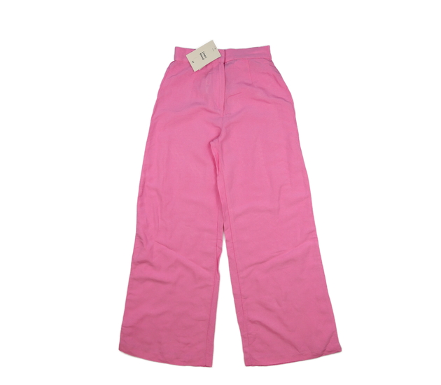 Nové růžové lněné široké kalhoty EUR 32 H&M