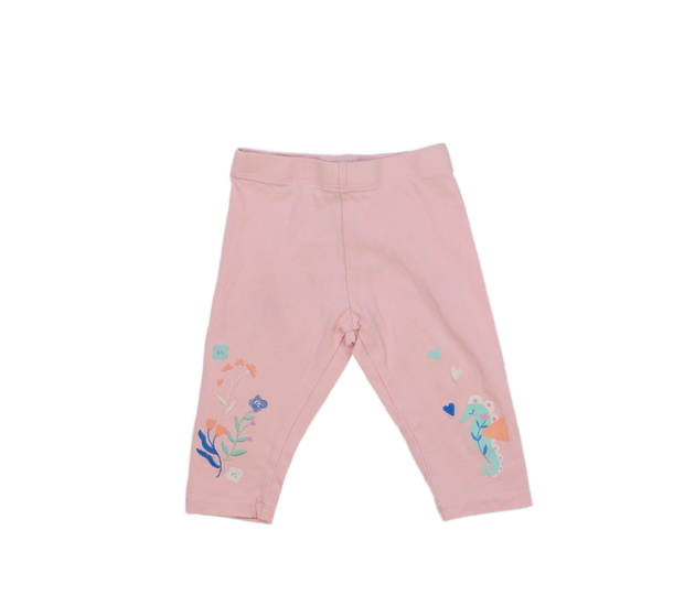 Růžové 3/4 legíny s květinami Mothercare