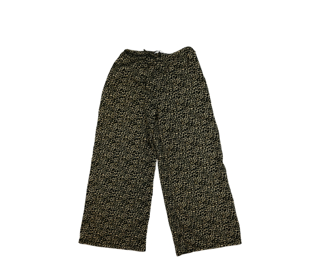 Hnědé vzorované slabé zvonové kalhoty Primark 