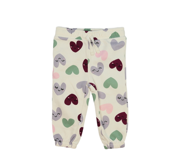 Krémové tepláky se srdíčky Primark 