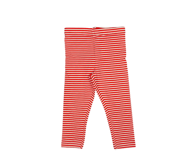 Červeno-bílé pruhované legíny Primark 