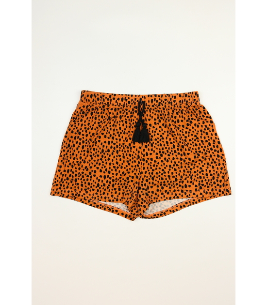 Hnědé kraťasy se zvířecím vzorem