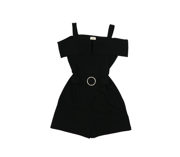 Černý vzdušný kraťasový overal River Island