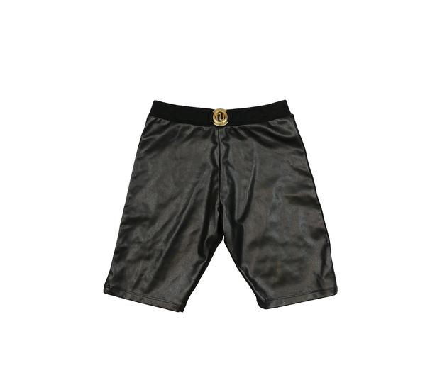 Černé koženkové kraťasy River Island