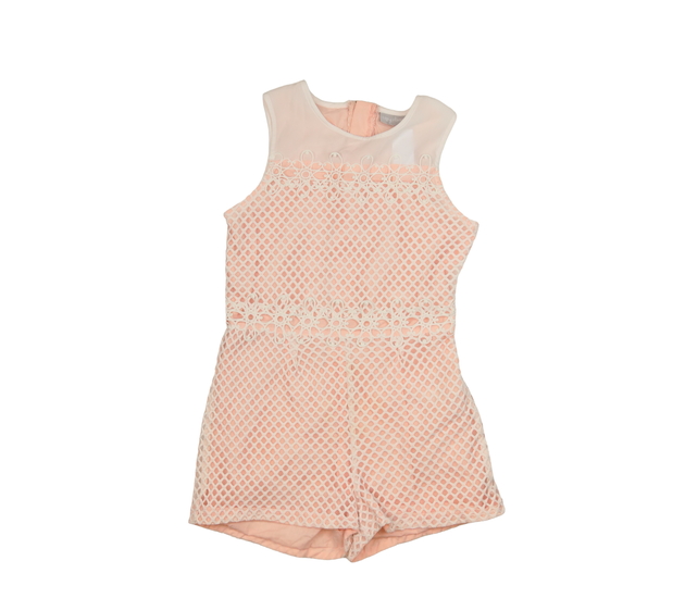 Světle růžový společenský kraťasový overal 