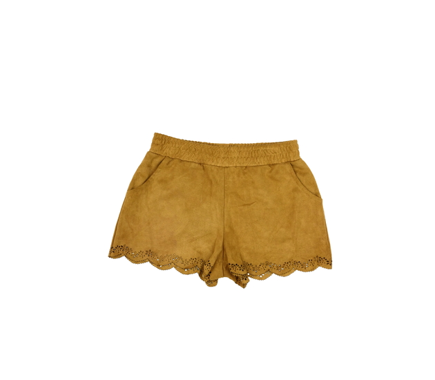 Hnědé kraťasy s krajkou 
