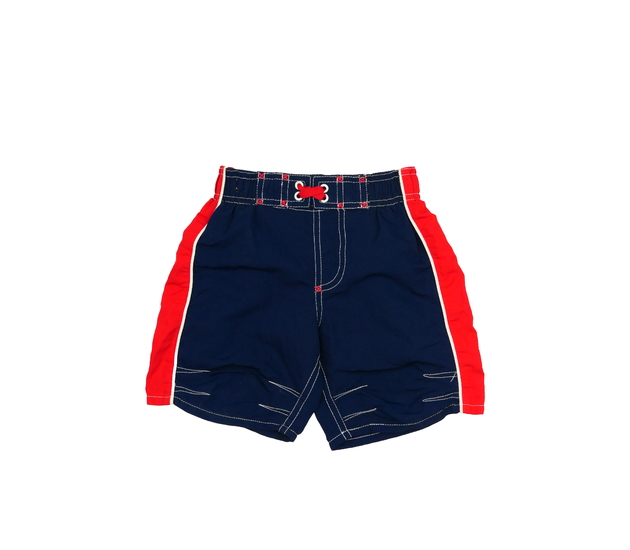 Tmavomodré kraťasy s červenými pruhy
