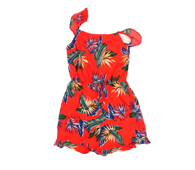 Červený kraťasový overal Primark