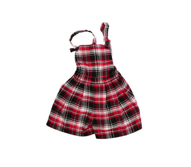 Červené kostkované kraťasy s laclem Bluezoo