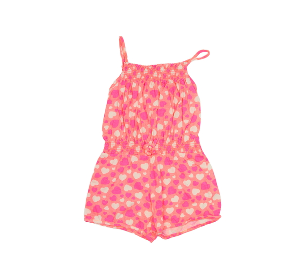 Růžový srdíčkový kraťasový overal Primark