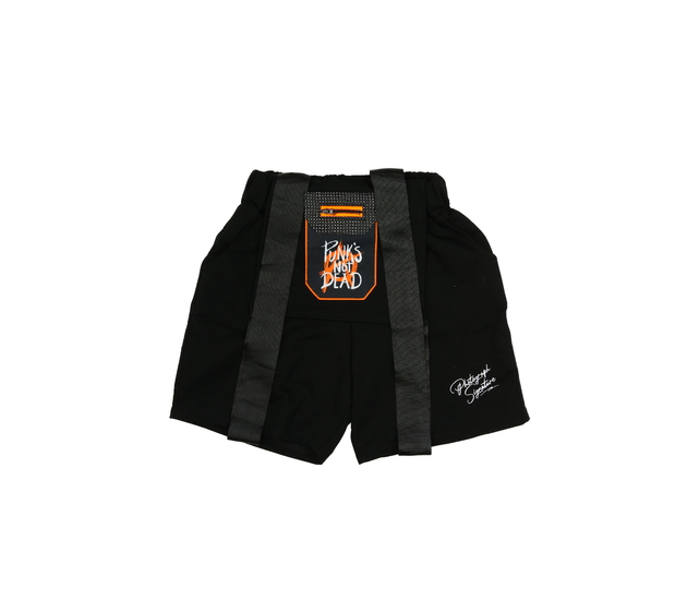 Černé stylové kraťasy s laclem 