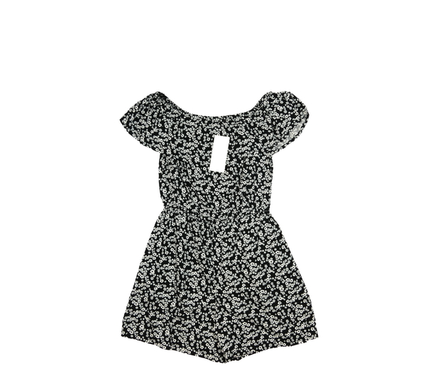 Nový černý vzdušný květinový overal 