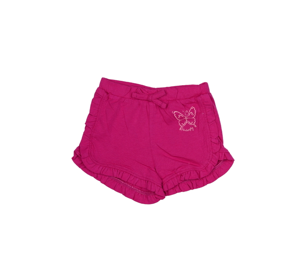 Nové fialové kraťasy s motýlkem a volánky 