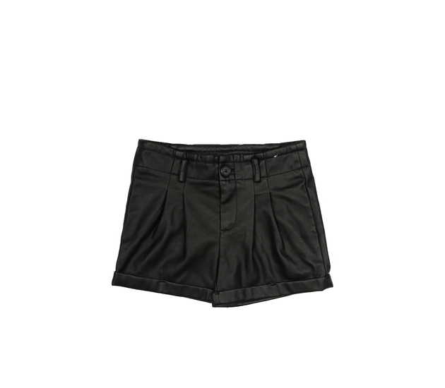 Černé koženkové kraťasy Tu