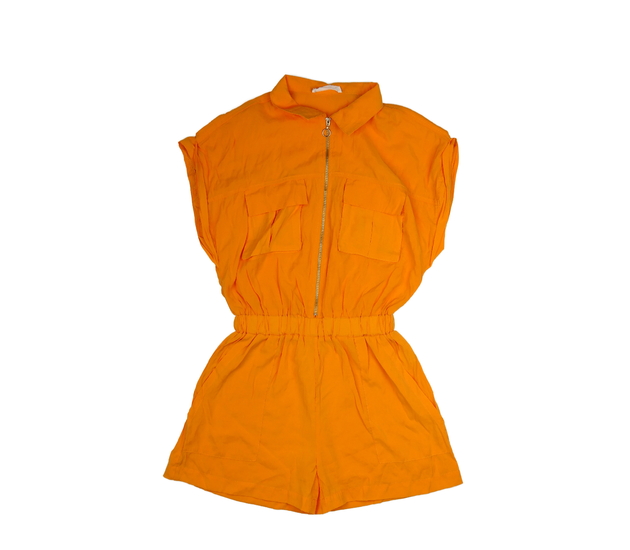 Oranžový kraťasový overal Zara
