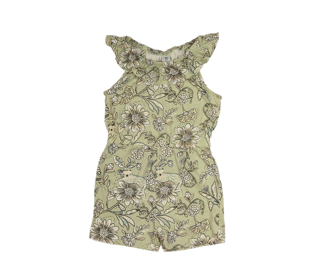 Zelený kraťasový overal s motivem džungle Tu