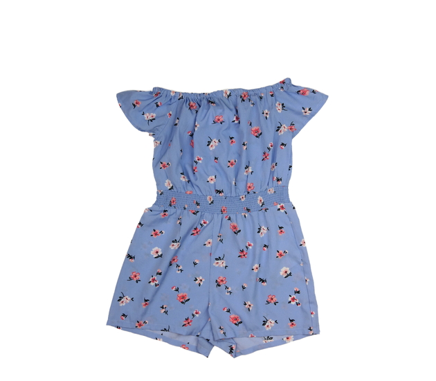 Modrý květinový kraťasový overal New Look