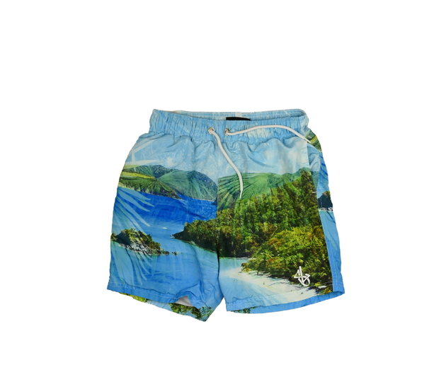 Modré kraťasy s motivem ostrovu Sonneti