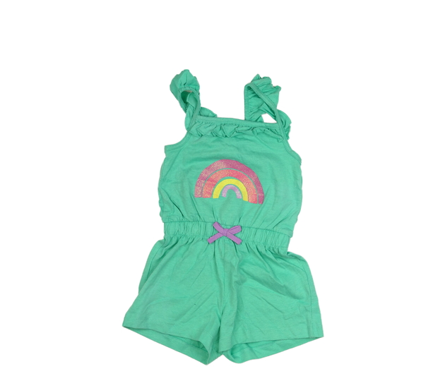 Zelený kraťasový overal s duhou George