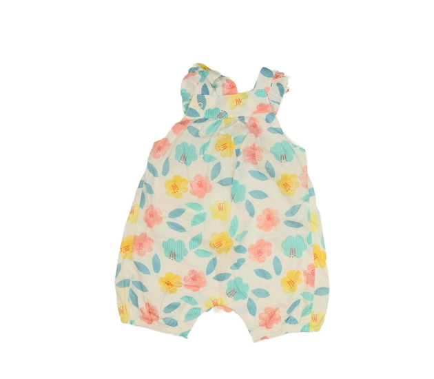 Bílý květinový kraťasový overal  M&S